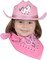 Jr. Girls Pink Cowgirl Hat With Sparkle And Unicorn Includes Bandanna